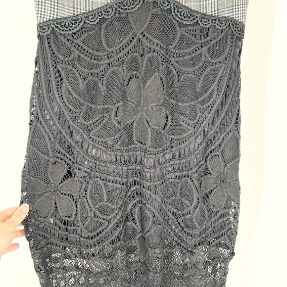 Martha Medeiros Plaid Lace Lace Up Neckline Maxi Dress - Picture 5 of 11